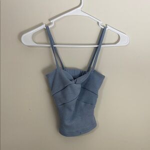 Blue Bustier Camisole with V-Neckline